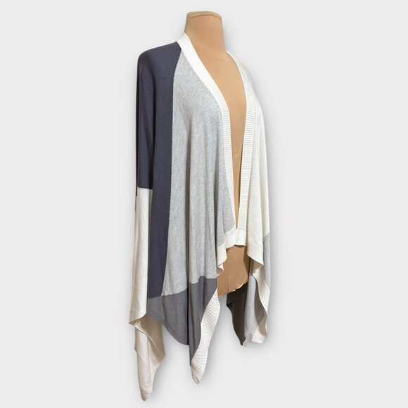 Lululemon Hatha Wrap OS Nebula Raceway Grey White Shawl Worn 1x Cozy Travel - Picture 5 of 10